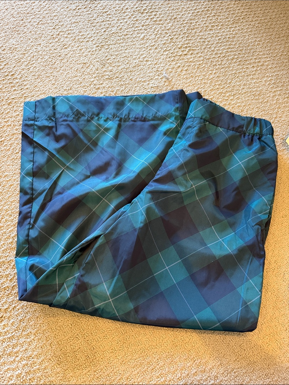 Anthropologie Blue and Green Plaid Cropped Pants